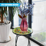Round Side Mosaic Table With Peacock Design by GEEZY - UKBuyZone