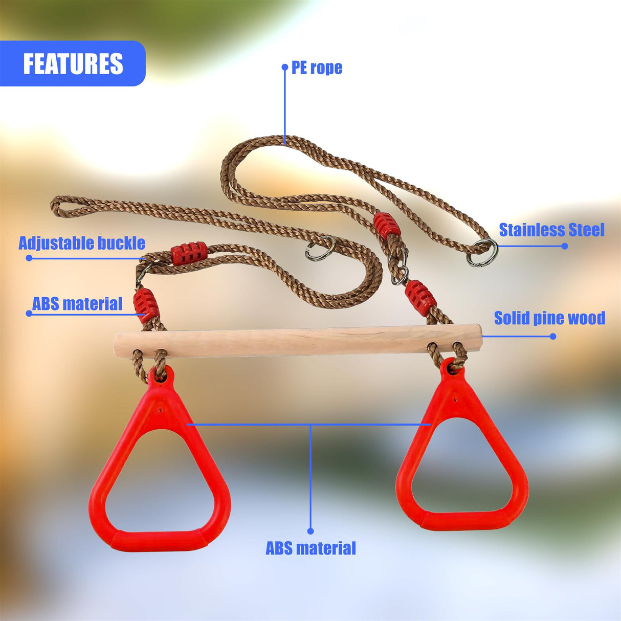 Trapeze Swing & Plate Seat by The Magic Toy Shop - UKBuyZone