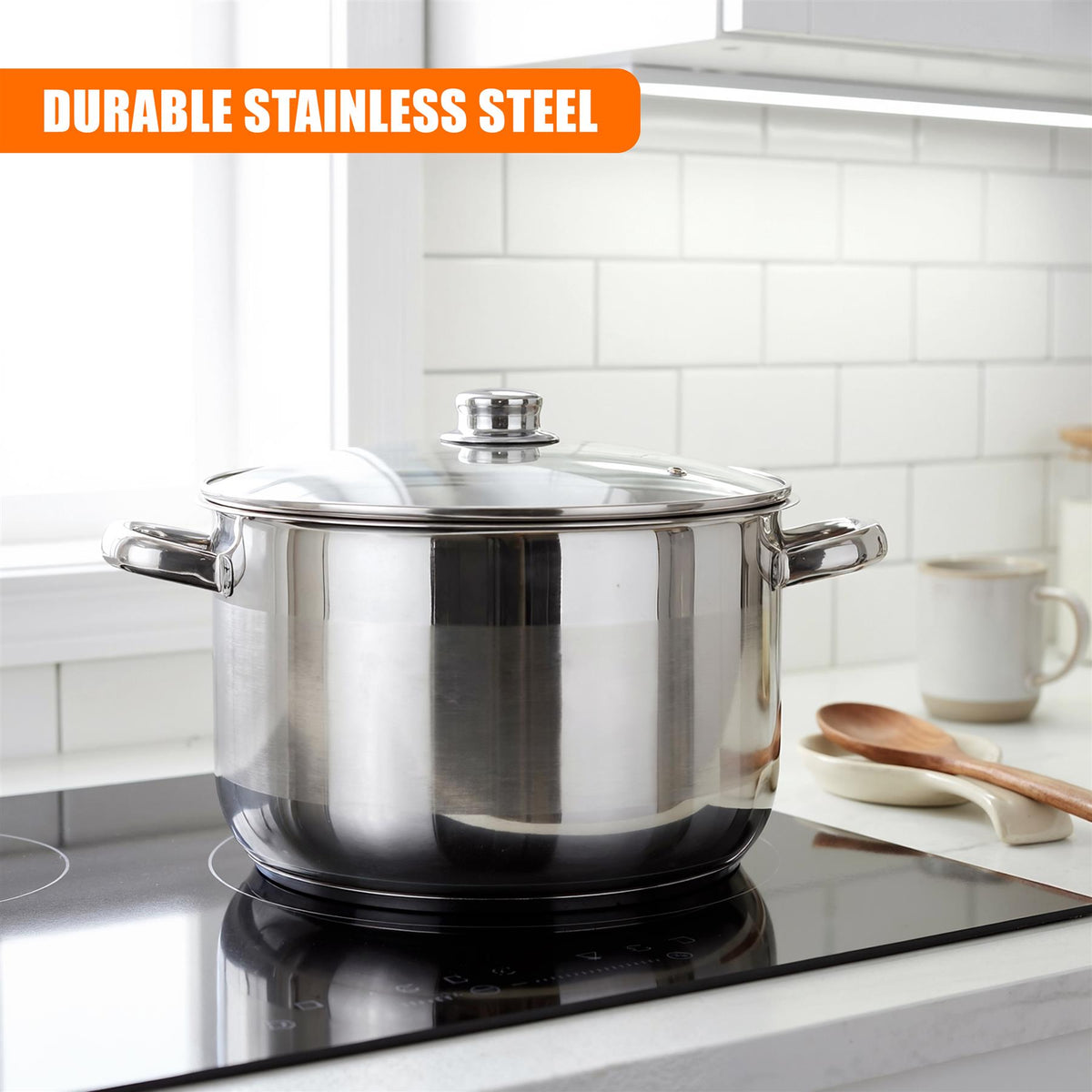 Stainless Steel Stock Pot with Lid - 11.5 L
