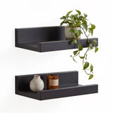 Black Wall Hanging Shelf 30 cm Pack 2