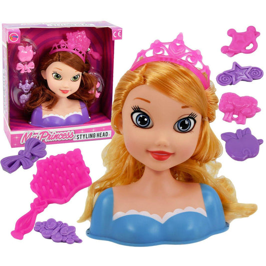 Princess Styling Head with Hair Accessories by BiBi Doll - UKBuyZone