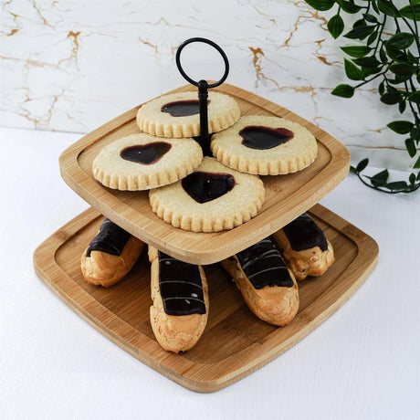 2 Tier Wooden Serving Stand by Geezy - UKBuyZone