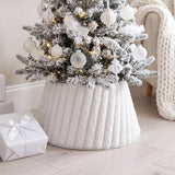 White Faux Fur Christmas Tree Skirt 22"