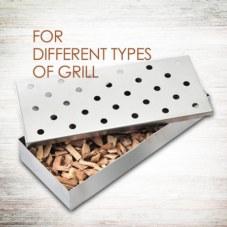 BBQ Smoker Box for Wooden Chips by Geezy - UKBuyZone