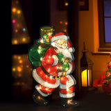 Christmas Silhouette Lights Santa with Gift by GEEZY - UKBuyZone