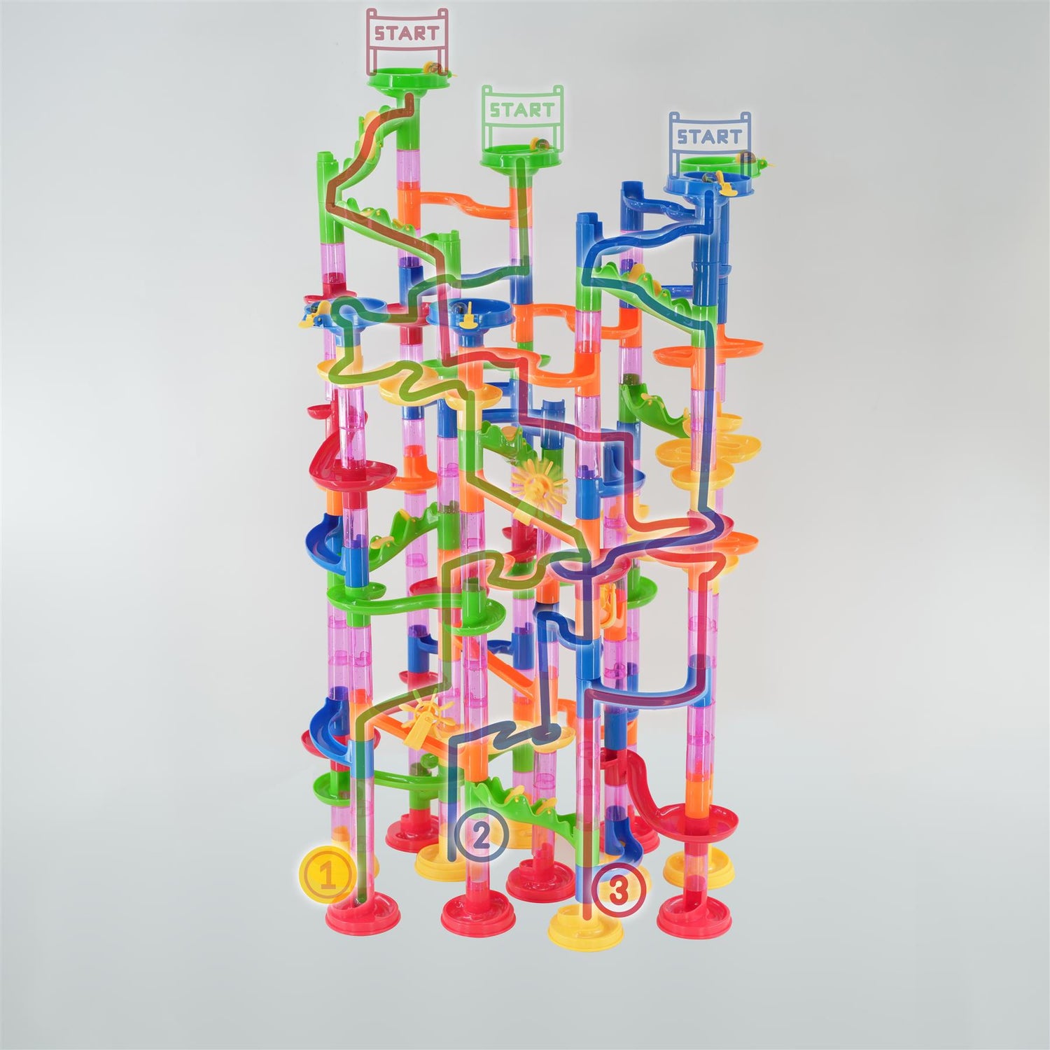 219 Pieces Marble Run Set for Kids Marble Track Building Toy with ...
