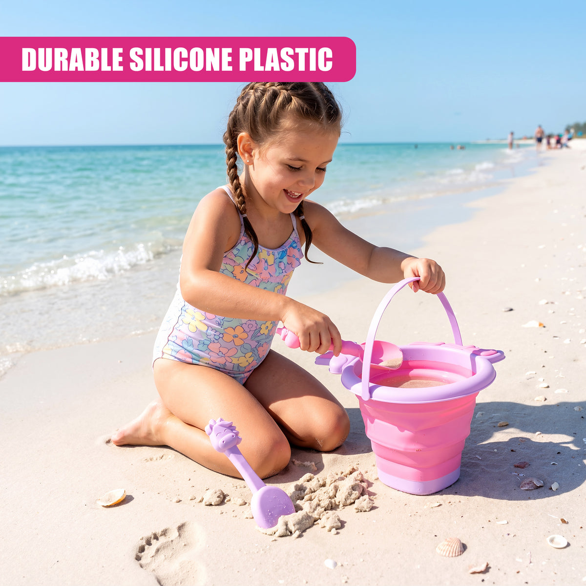 Collapsible Beach Bucket & Spade Sets