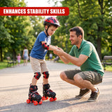Black & Red Kids Adjustable Roller Skates