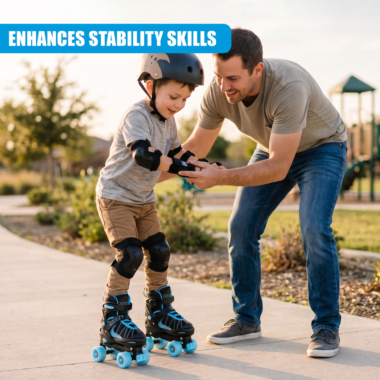 Blue Kids Adjustable Roller Skates