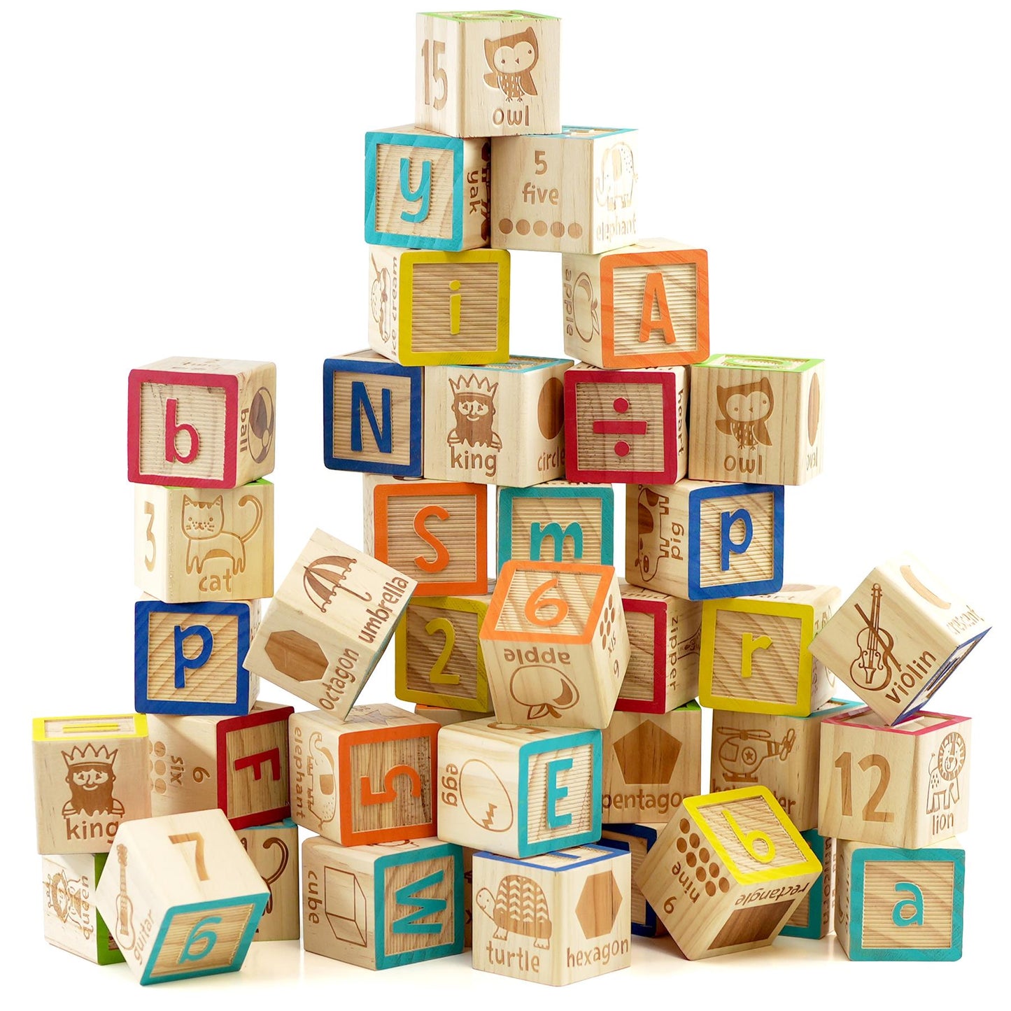 Wooden ABC 123 Block Set Kids Educational Toys by The Magic Toy Shop - UKBuyZone