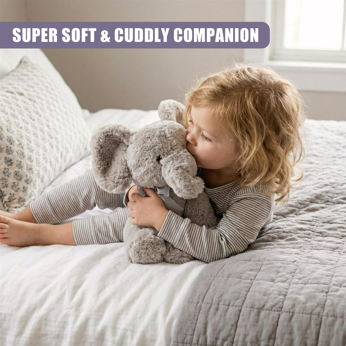 Grey Plush Elephant Soft Toy