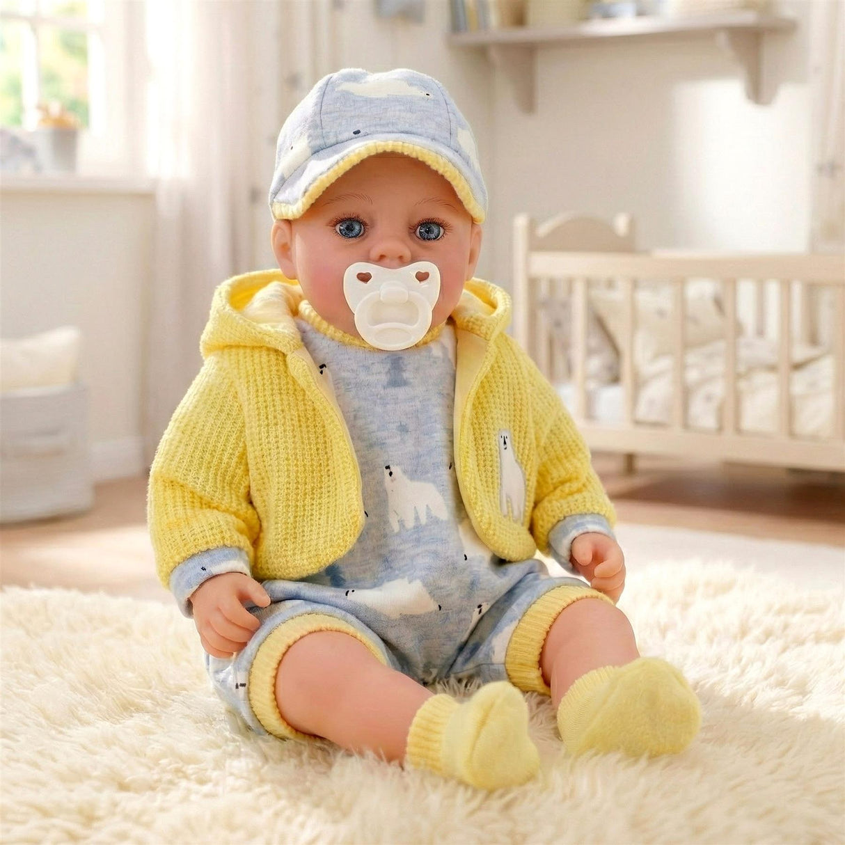 Baby Doll With Dummy & Sounds Yellow
