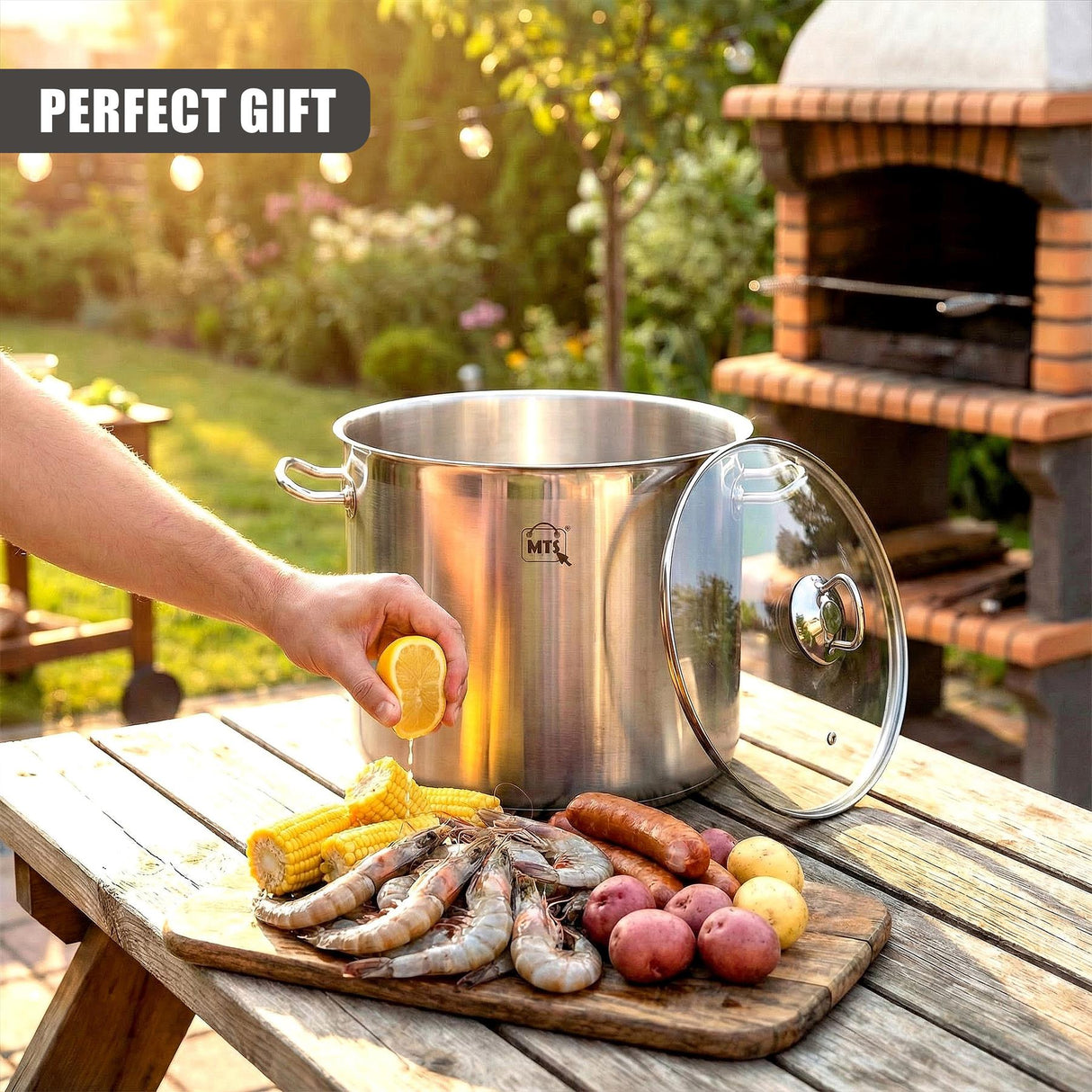 Stainless Steel Stock Pot with Glass Lid - 15 L