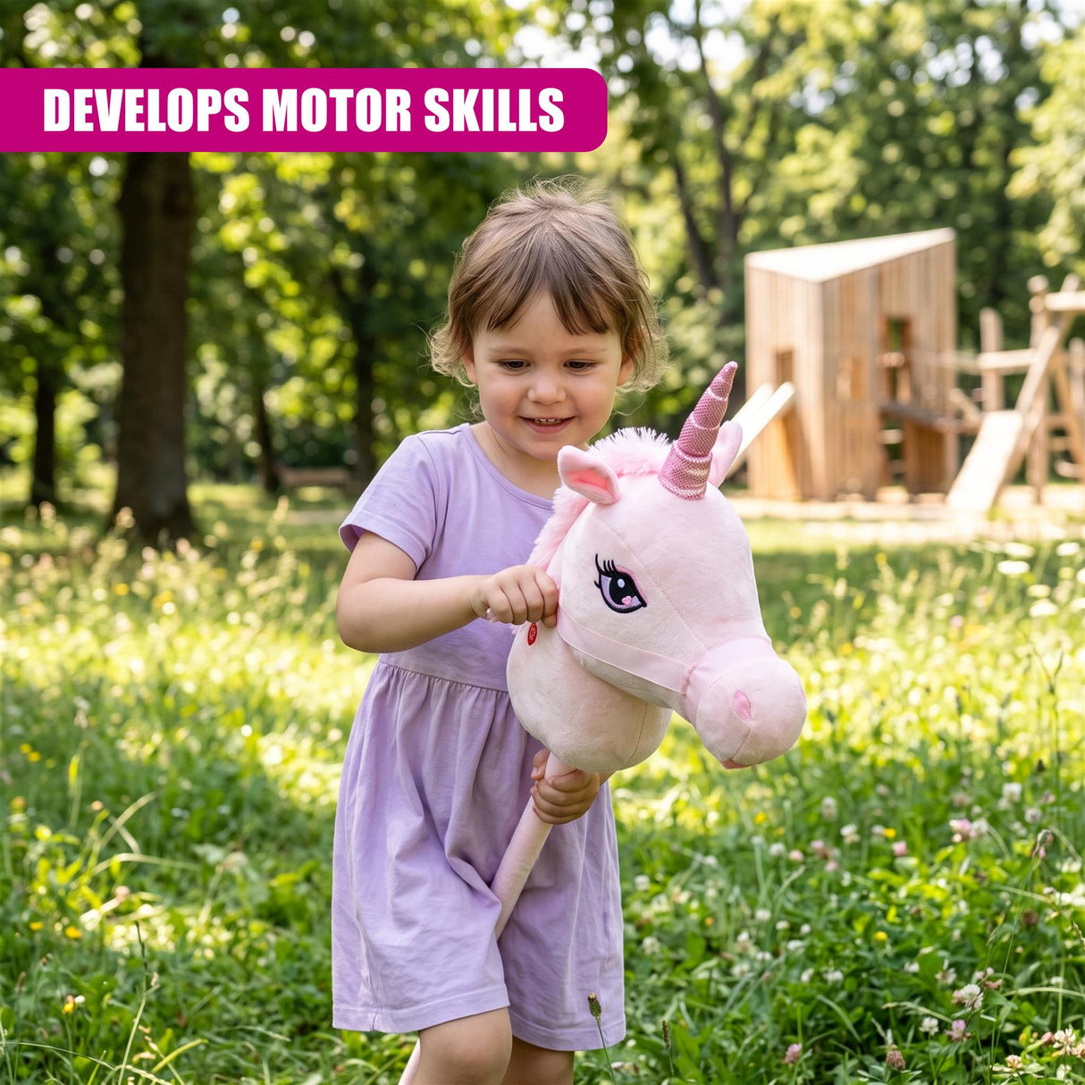 Unicorn Hobby Horse - Pink