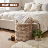 Faux Fur Round Storage Basket