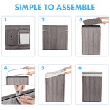 Grey Bamboo Laundry Hamper 72L