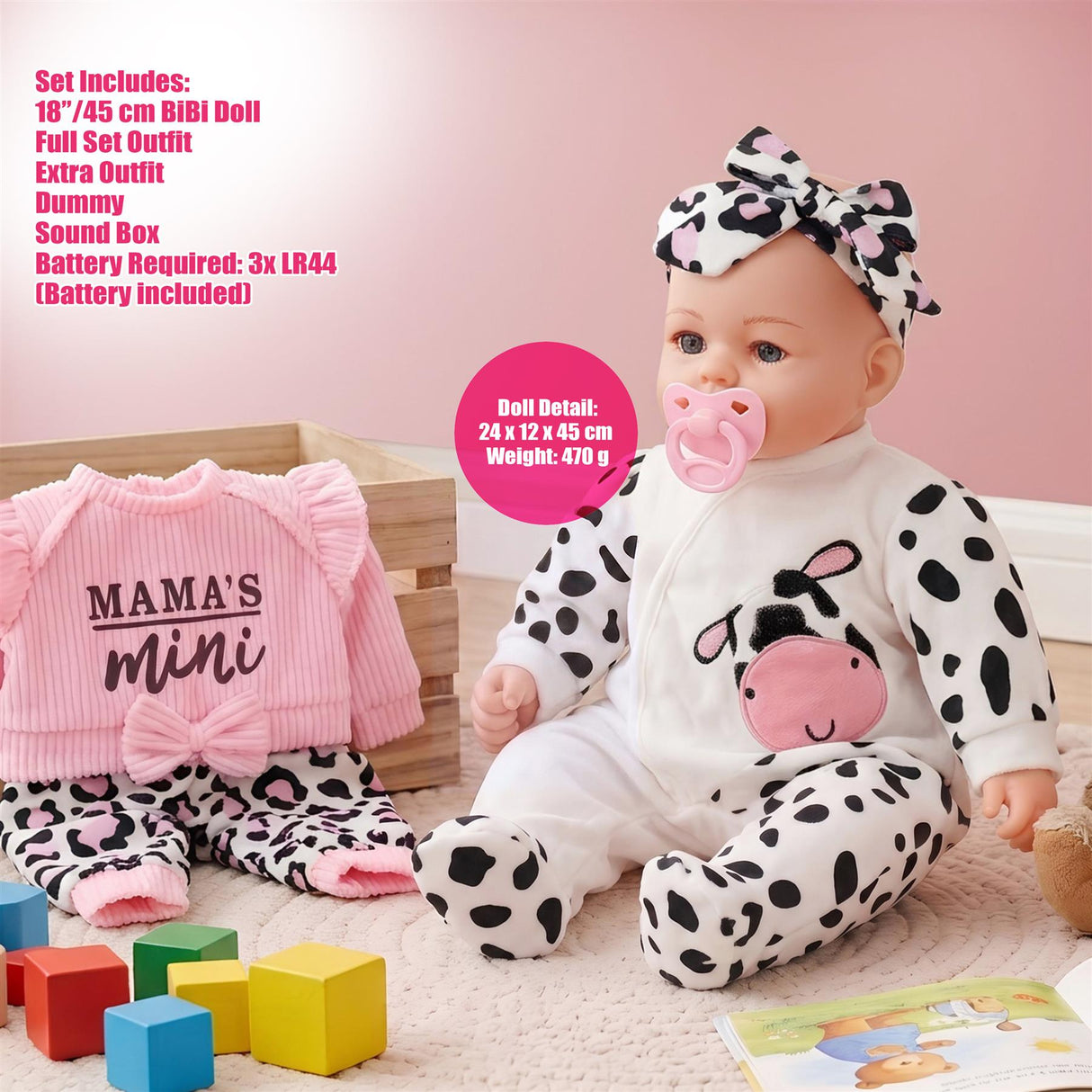 BiBi Baby Girl with Bonus Outfit (45 cm / 18")