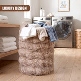 Faux Fur Round Storage Basket
