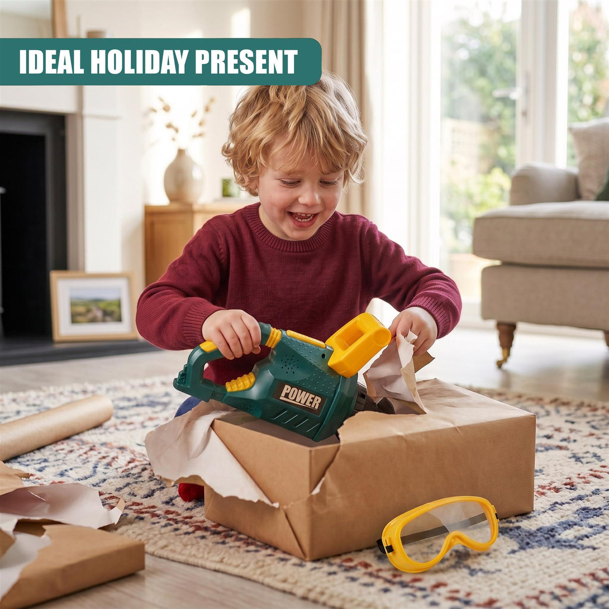 Kids Garden Hedge Trimmer Toy with Safety Goggles