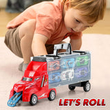 Kids Toy Truck Carrier & 6 Mini Cars Set