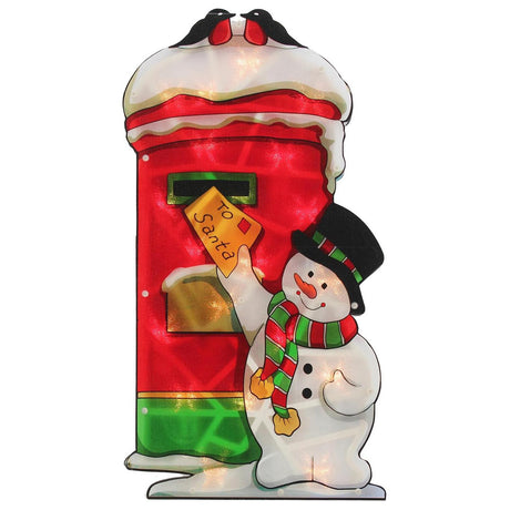 Christmas Silhouette Lights Postbox Snowman by GEEZY - UKBuyZone