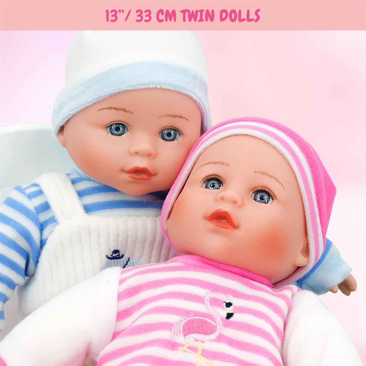 BiBi Twin Baby Dolls & Accessories (33 cm / 13")