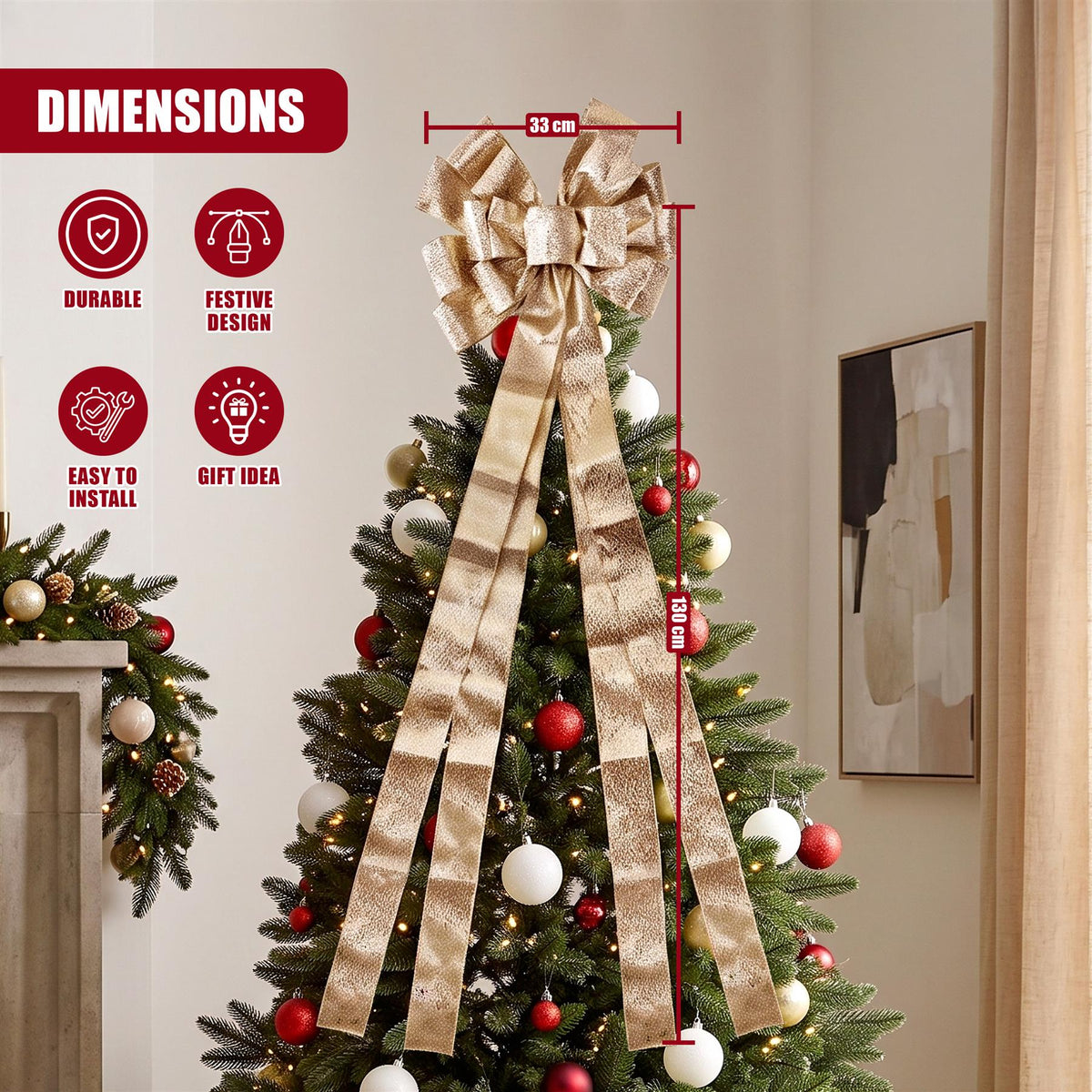 Tree Topper Bow, 130cm