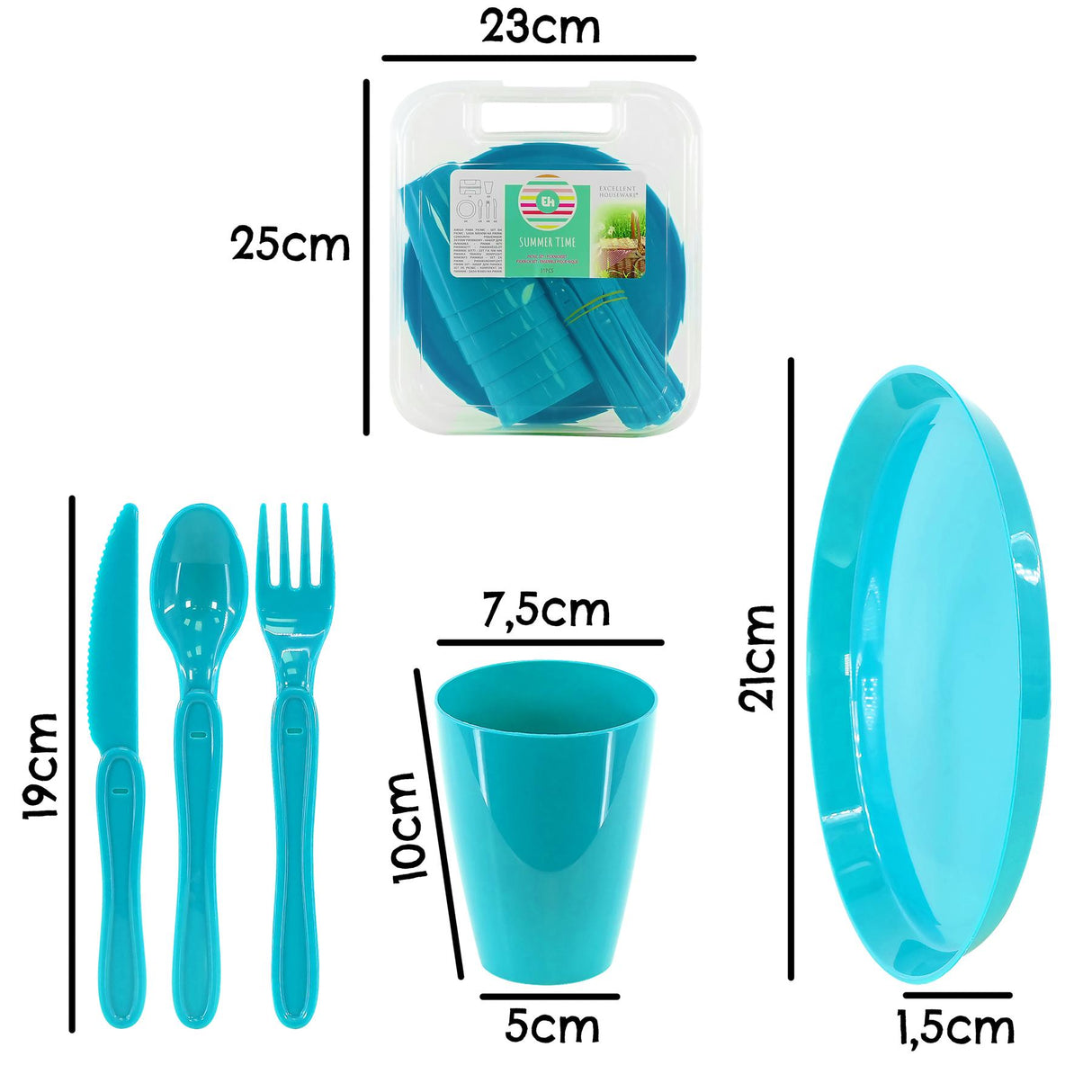 Blue Camping Set For Six 31 PCS by Geezy - UKBuyZone