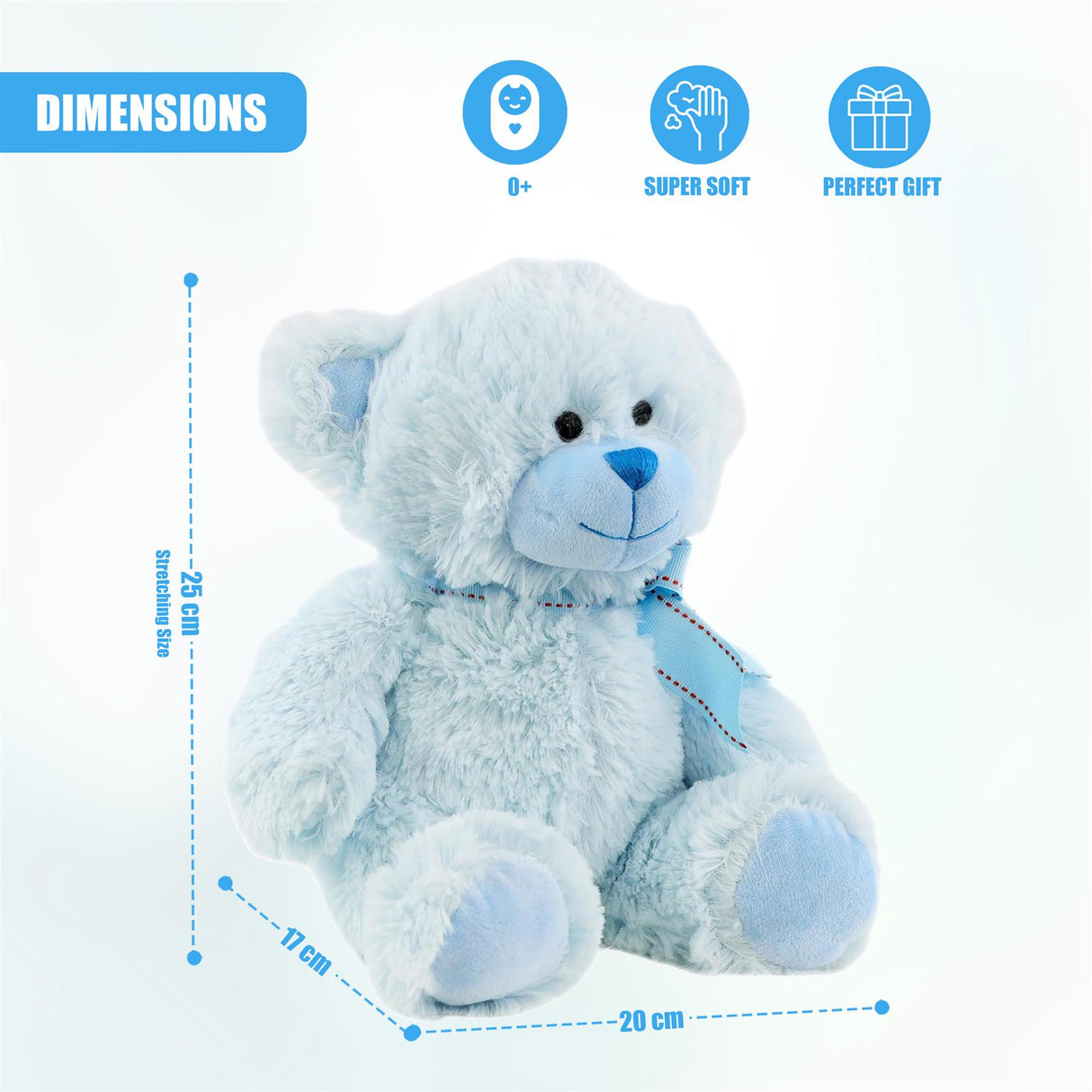11" Blue Teddy Bear Soft Toy