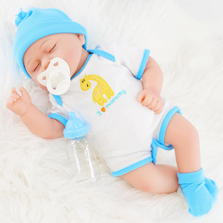 Lifelike Reborn Baby Sleeping Boy Doll 17" by BiBi Doll - UKBuyZone