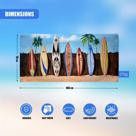 Surfboards Design Large Towel by Geezy - UKBuyZone