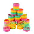 A set of colorful, flexible, and fun Slinky-like toys in various sizes and colors, including pink, green, yellow, and blue, with a focus on their unique, coiled, and curved shape. - UKBuyZone