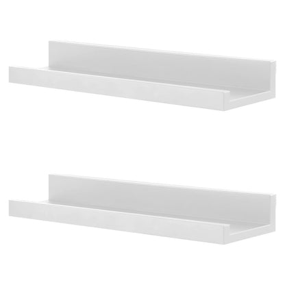 White Wall Hanging Shelf 45 cm Pack 2 by GEEZY - UKBuyZone
