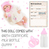 Reborn Baby Girl Doll with Open Eyes by BiBi Doll - UKBuyZone