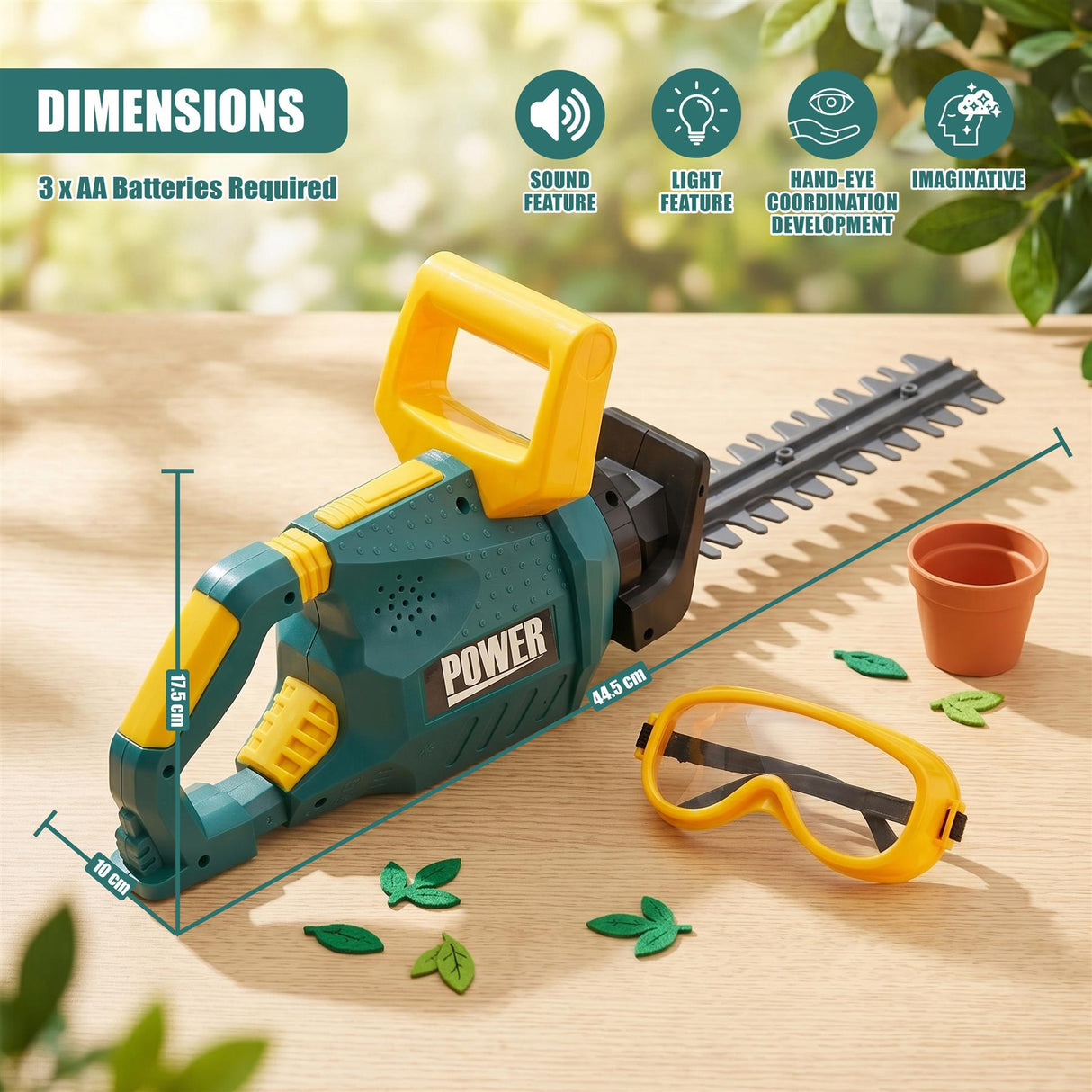Kids Garden Hedge Trimmer Toy with Safety Goggles