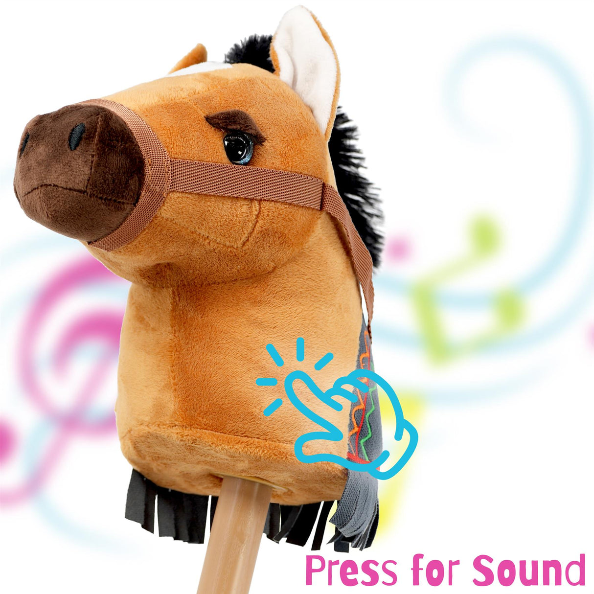 The Magic Toy Shop Kids Brown Hobby Horse with Sounds