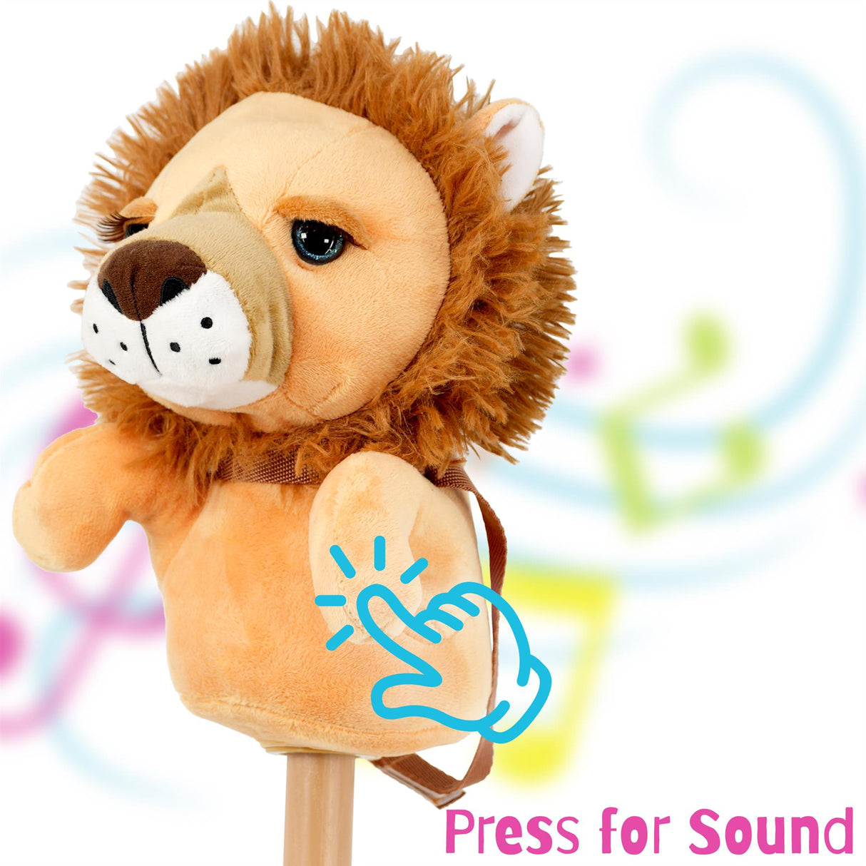 The Magic Toy Shop Kids Hobby Horse Lion with Sounds