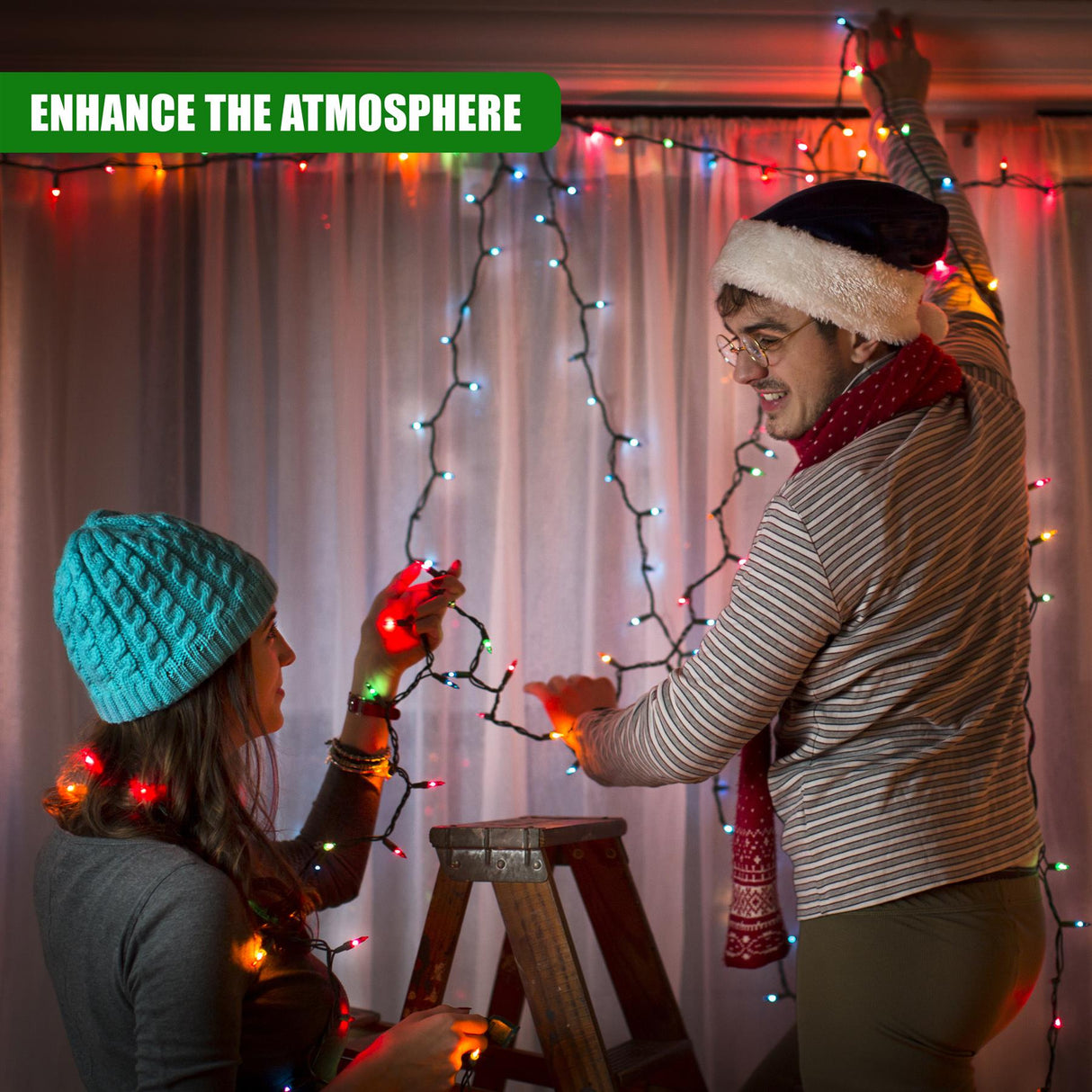 300 LED Cluster Christmas Lights - Multicolour