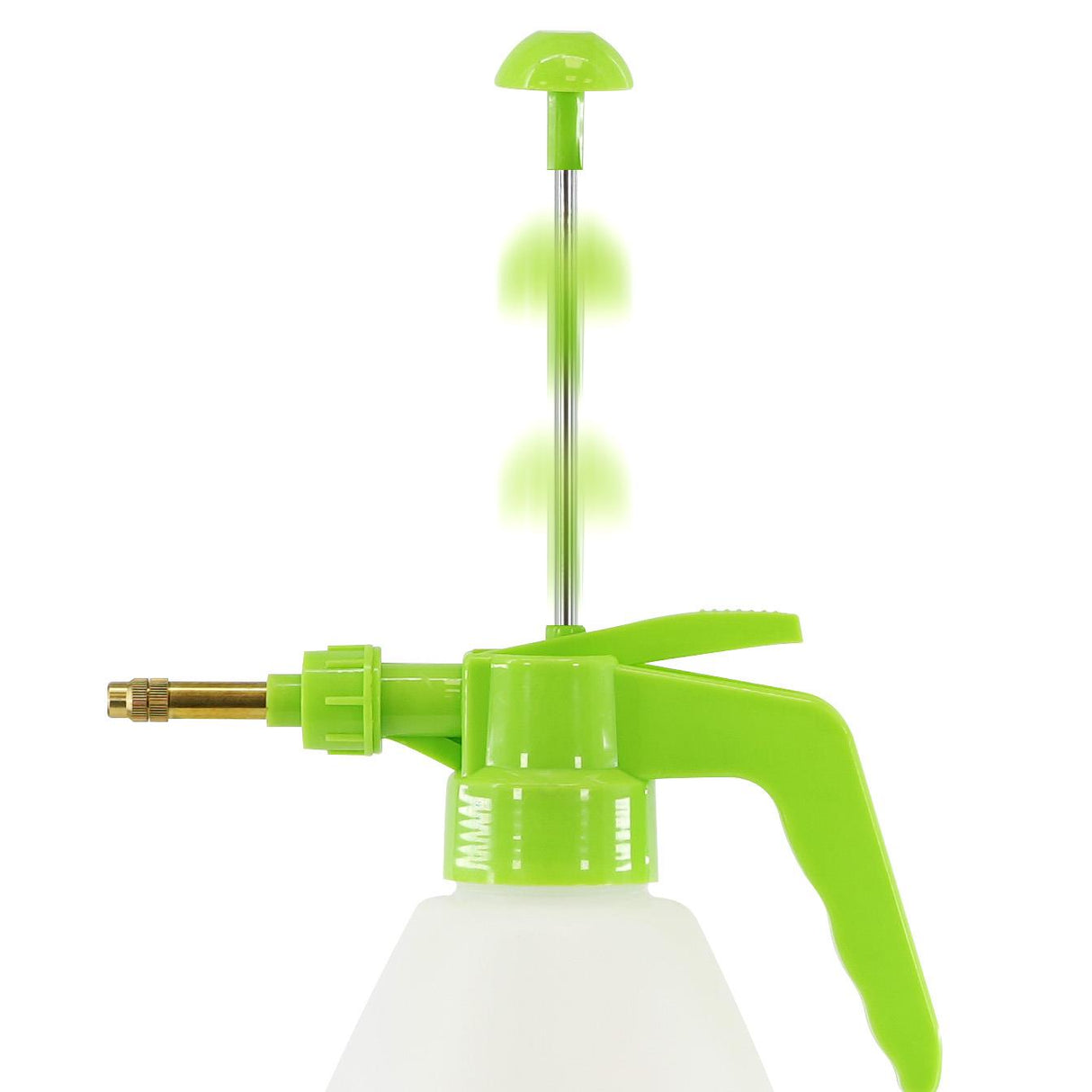 'Green spray bottle with a hose on top'