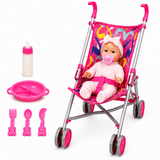 Baby Doll with Stroller & Feeding Set