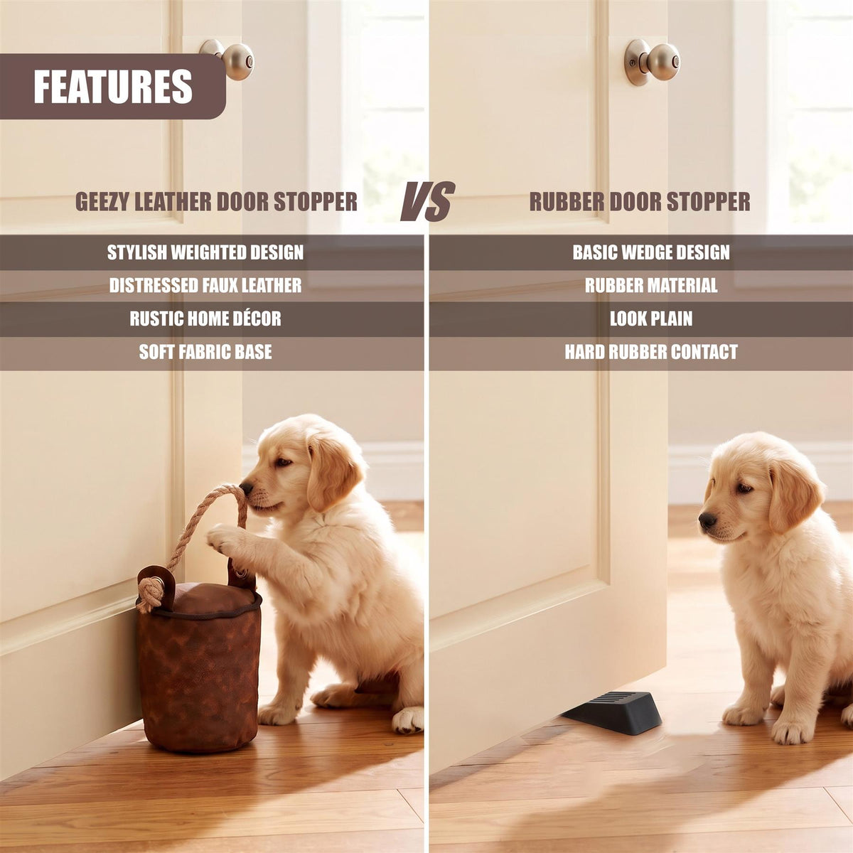 Faux Leather Door Stop