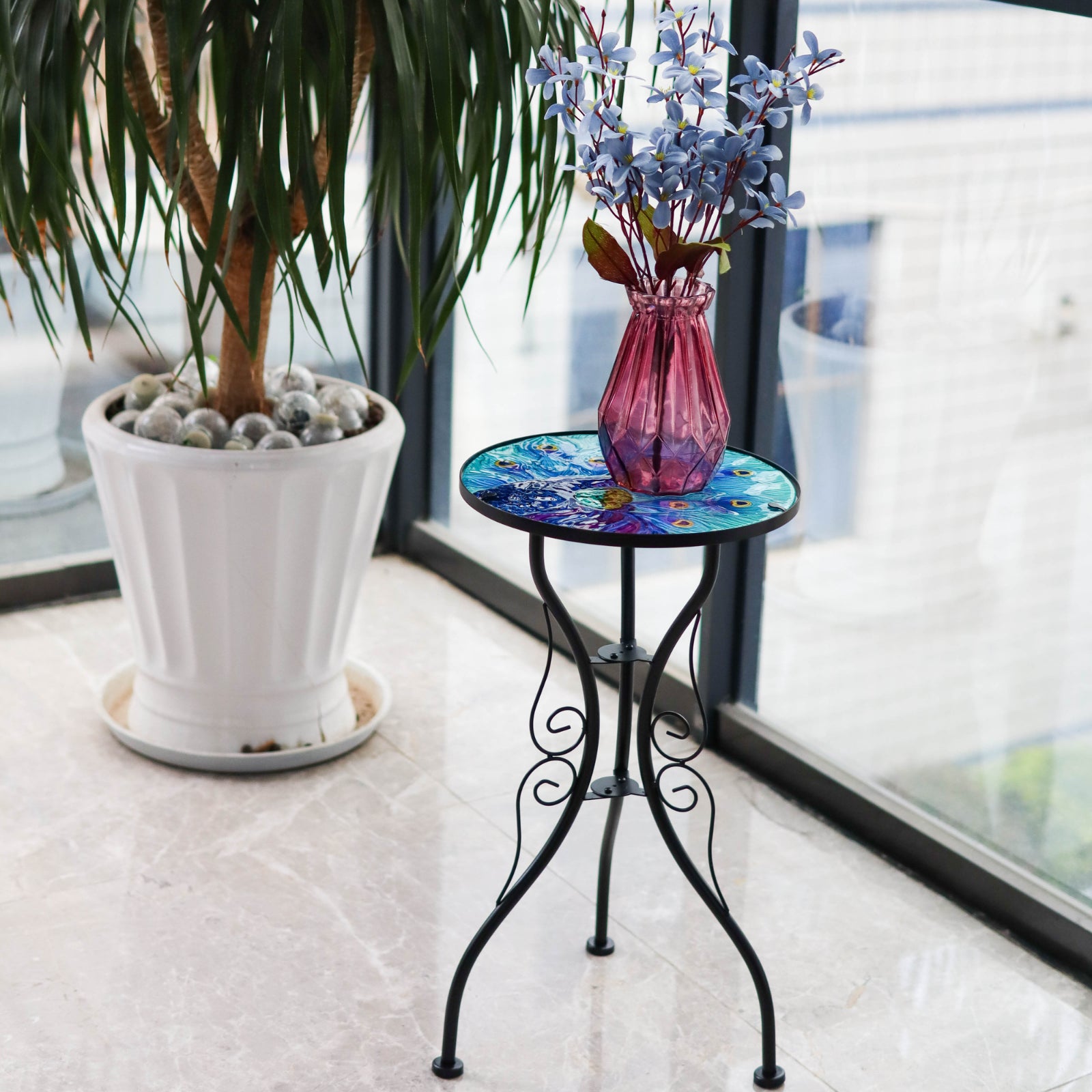 Mosaic garden on sale side table