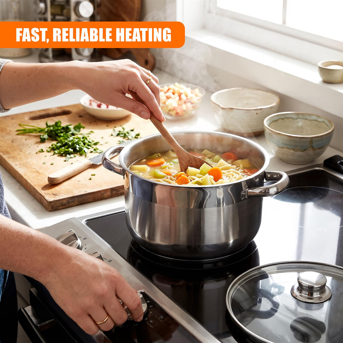 Stainless Steel Stock Pot with Lid - 5.7 L