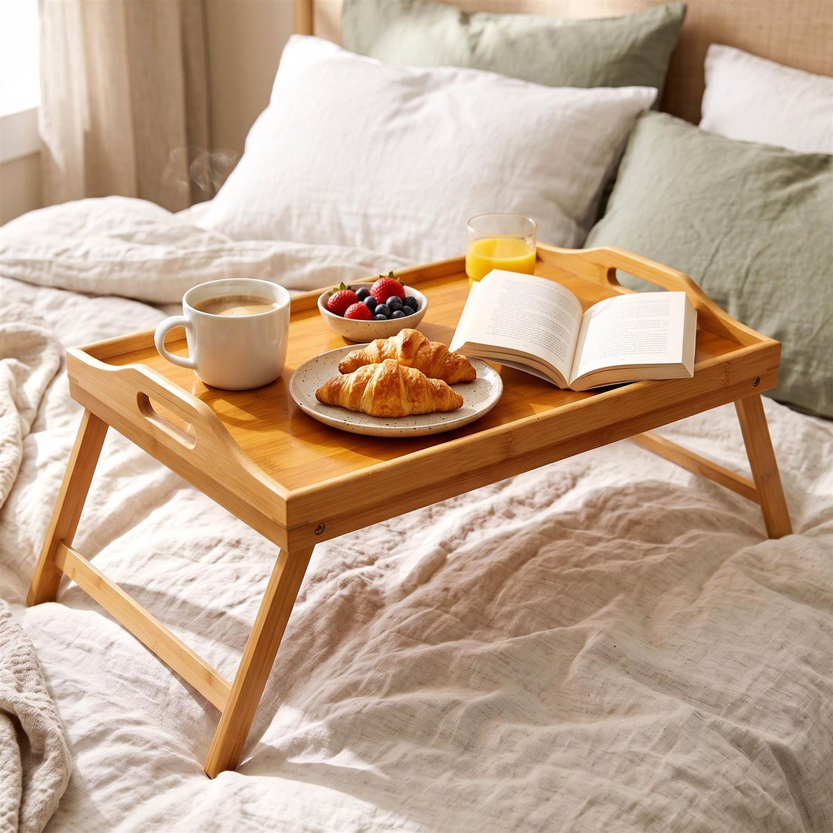 Wooden Bed Tray Table