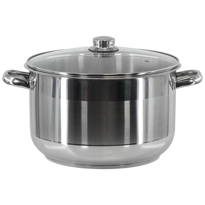 Induction Stockpot With Glass Lid - 8.5 ltr by GEEZY - UKBuyZone