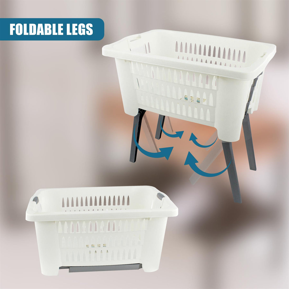 Laundry Basket with Foldable Legs