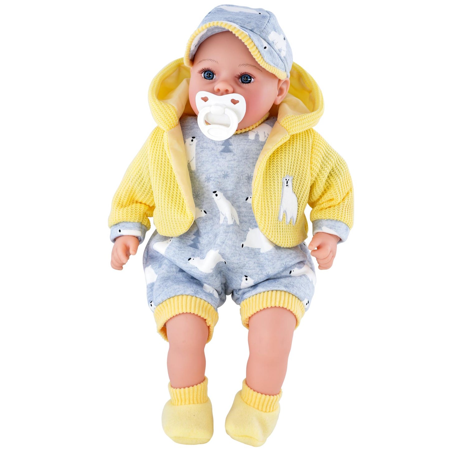 Baby Doll With Dummy & Sounds Yellow by BiBi Doll - UKBuyZone