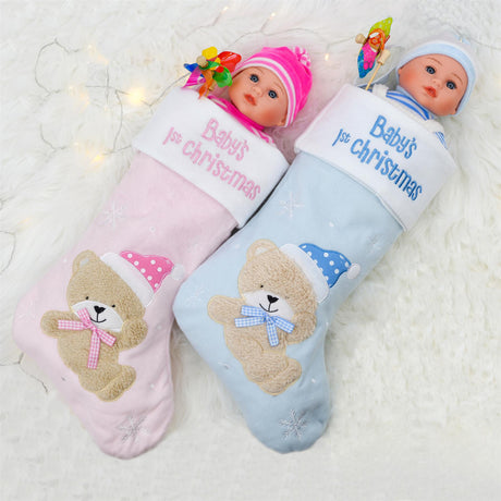 Set of 2 Baby's 1st Christmas Stockings by The Magic Toy Shop - UKBuyZone