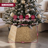 Golden Hexagonal Christmas Tree Skirt 68cm