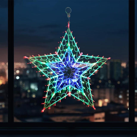 Christmas LED Light Star Silhouette Multicoloured by GEEZY - UKBuyZone